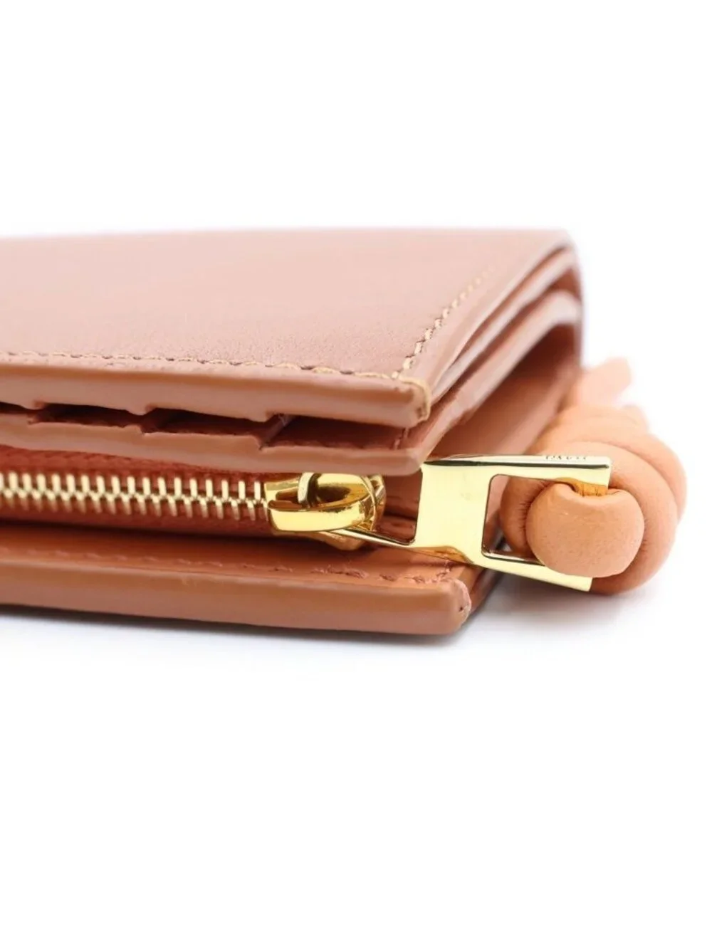 Loewe Knot Compact Wallet Bifold Calfskin Brown